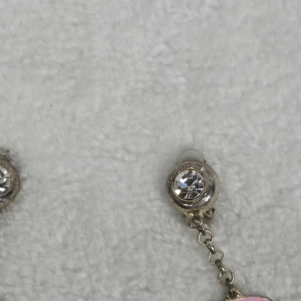 Vintage Mary Kay‎ Pink Cadillac Earrings Rhinestone Kitsch Car Novelty